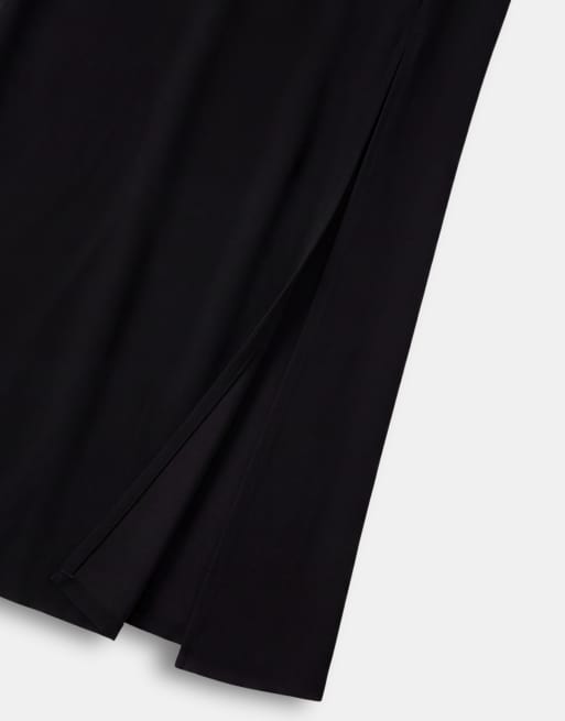 ASOS DESIGN mandarin sleeveless maxi dress with embellished clasp in black, 8 of 8