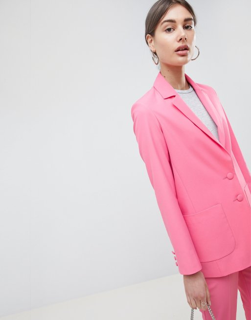 Asos Design Mansy Pop Rosa Blazer Asos