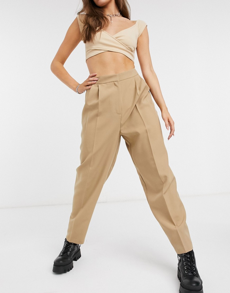 ASOS DESIGN mansy suit tapered pants in mocha-Brown