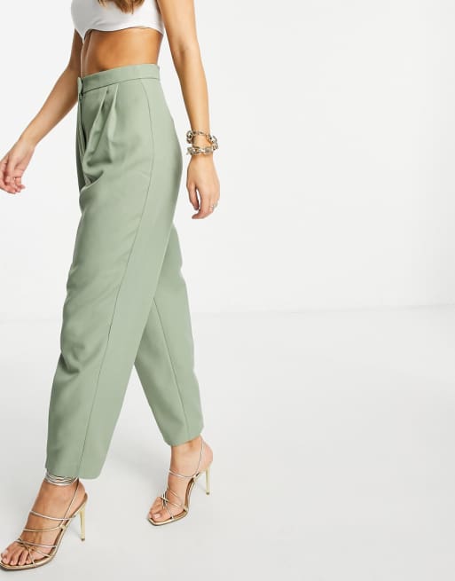ASOS DESIGN mansy tapered suit pants in sage | ASOS