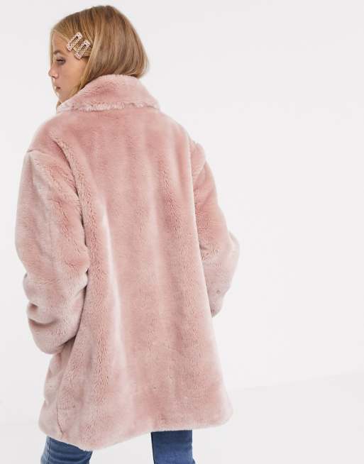 Veste moumoute rose new arrivals