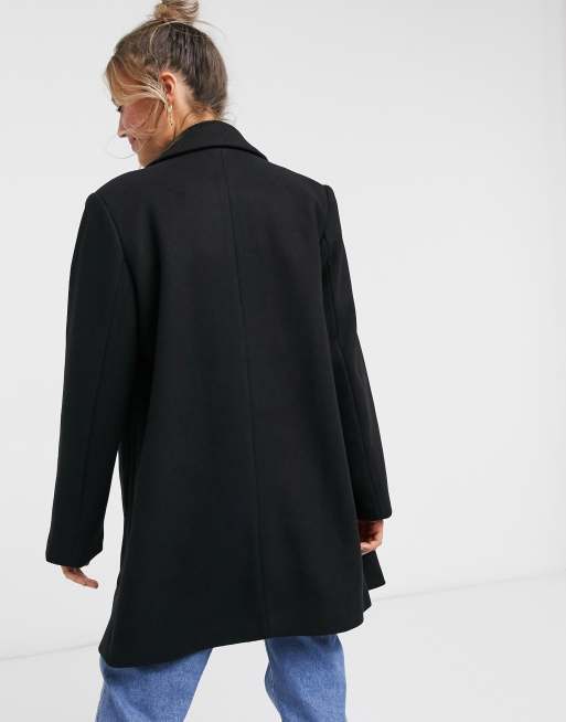 ASOS DESIGN Manteau boyfriend Noir