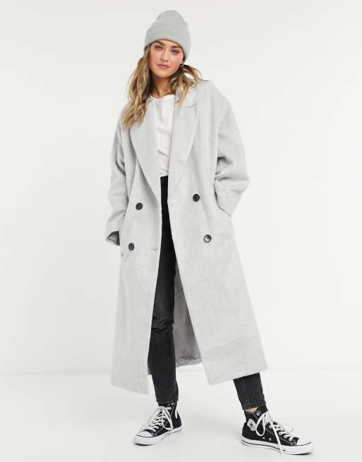 manteau gris oversize