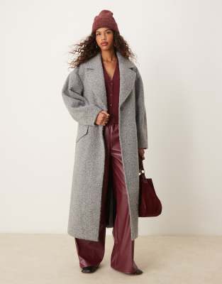 ASOS DESIGN - Manteau confortable en maille bouclée - Gris