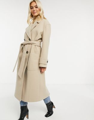 ASOS DESIGN - Manteau de luxe long avec ceinture - Camel | ASOS