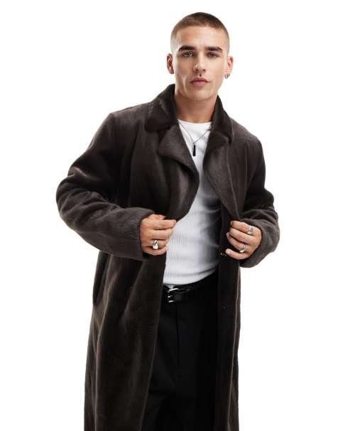 ASOS DESIGN - Manteau en fausse fourrure - Marron - view 1