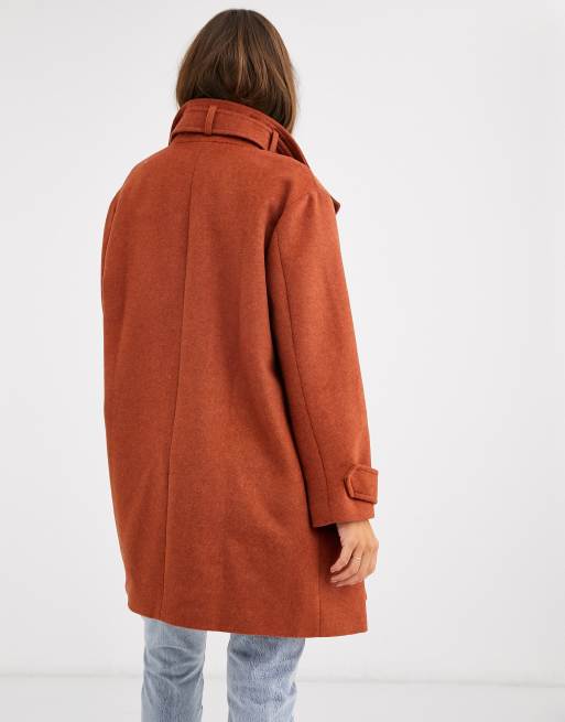 manteau couleur rouille femme