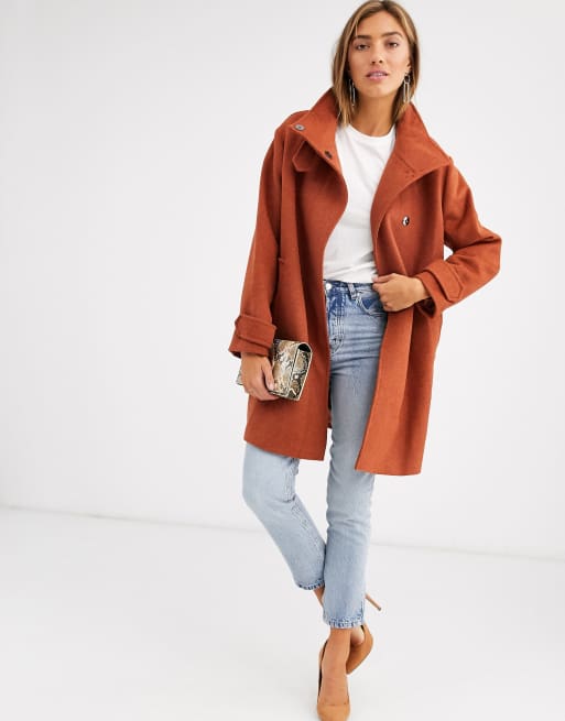 manteau femme couleur rouille