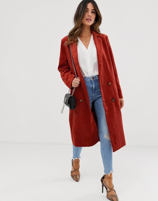 manteau velours cotelé femme