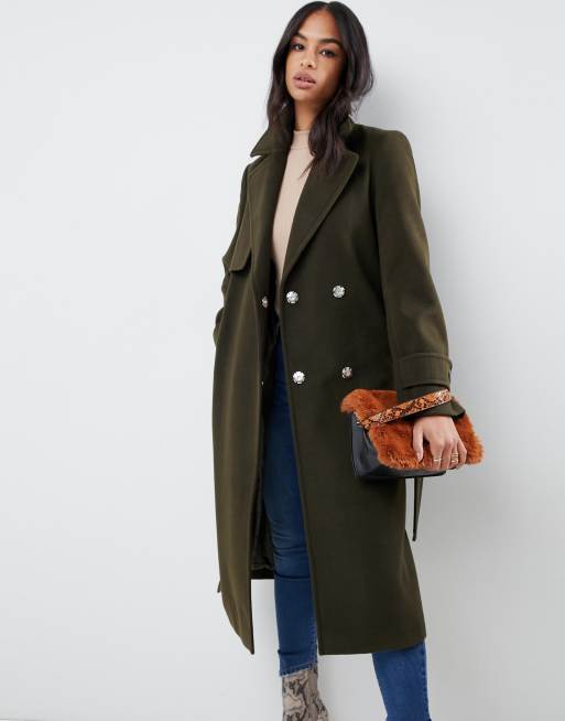 ASOS DESIGN - Manteau habillé avec ceinture