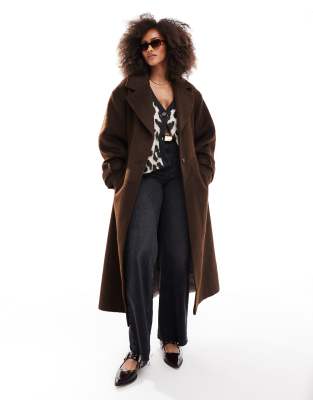 ASOS DESIGN - Manteau habillé bicolore - Champignon/marron