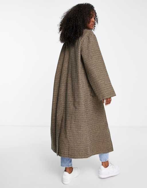 ASOS DESIGN Manteau habill coupe boyfriend carreaux en laine m lang e