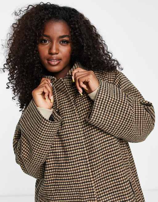 ASOS DESIGN Petite - Manteau boyfriend habillé brossé en laine mélangée -  Champignon