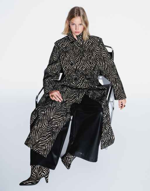 ASOS DESIGN manteau habillé long en jacquard zébré, 5 de 6