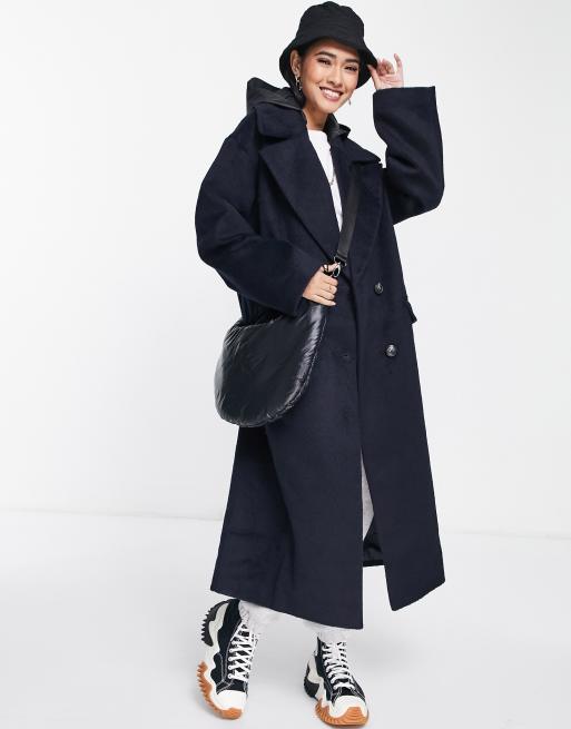 manteau bleu marine femme capuche