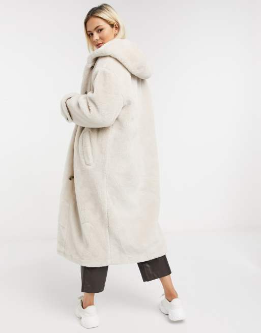 manteau femme imitation peau de mouton avec capuche