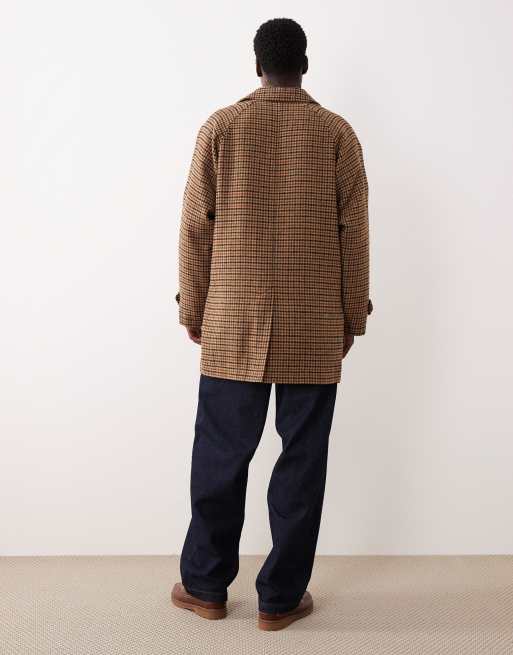 ASOS DESIGN - Manteau long aspect laine à carreaux - Marron, 3 de 5