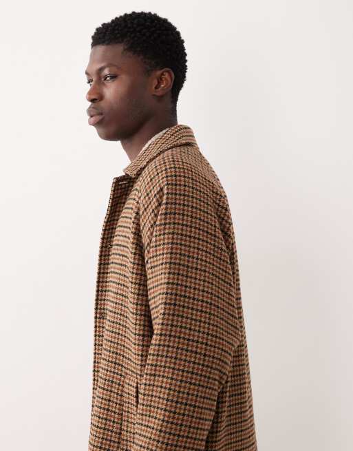 ASOS DESIGN - Manteau long aspect laine à carreaux - Marron, 4 de 5