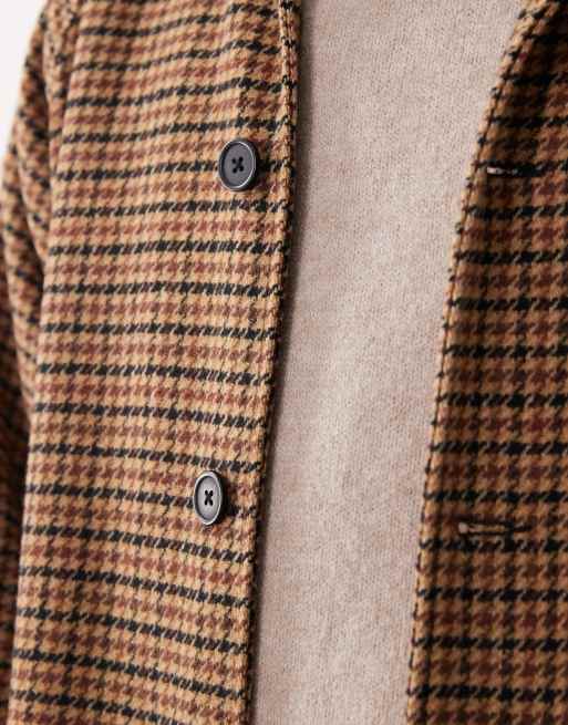 ASOS DESIGN - Manteau long aspect laine à carreaux - Marron, 5 de 5