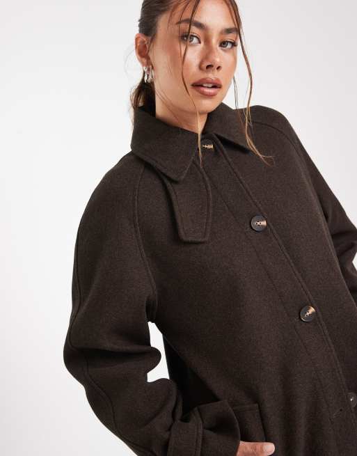 ASOS DESIGN Manteau long Chocolat ASOS