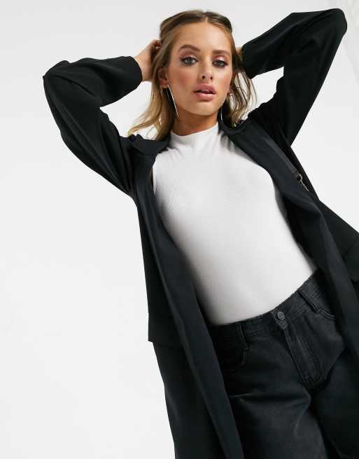 manteau long noir femme asos