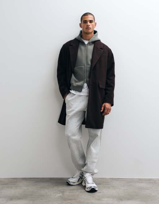 ASOS DESIGN manteau long effet laine marron, 4 de 5