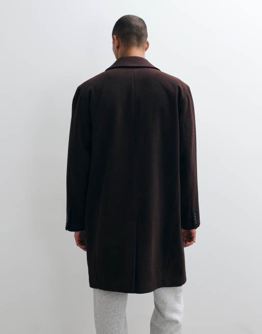 ASOS DESIGN manteau long effet laine marron, 5 de 5