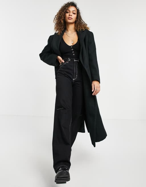 manteau long noir asos