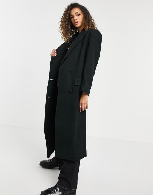 manteau long noir asos