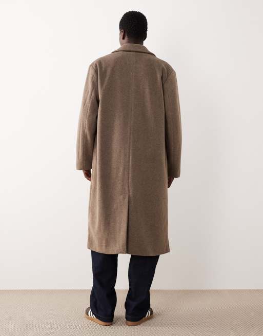 ASOS DESIGN - Manteau long oversize aspect laine - Taupe, 3 de 5