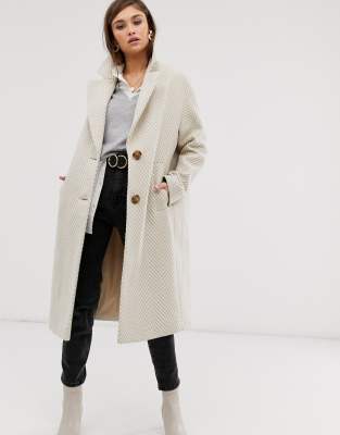 manteau long creme femme