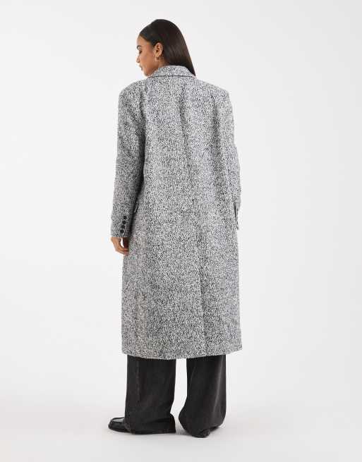 ASOS DESIGN - Manteau oversize à chevrons coupe dad - Noir et blanc, 3 de 4