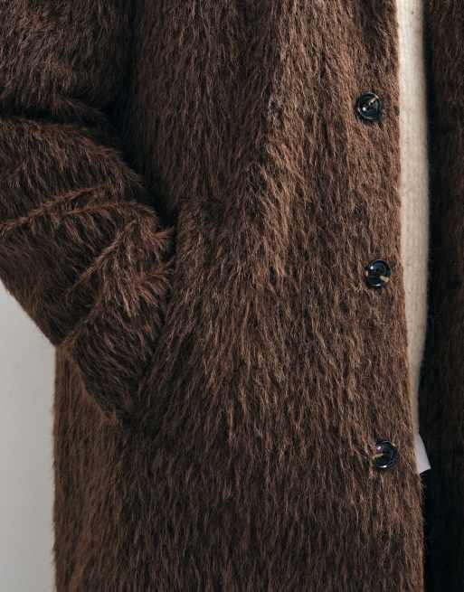 ASOS DESIGN Mantel aus Kunstfell in Braun, 5 von 5