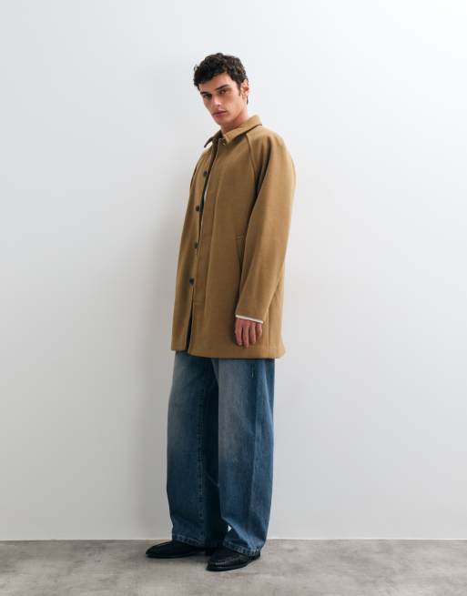 ASOS DESIGN Mantel in Wolloptik in Camel, 4 von 5