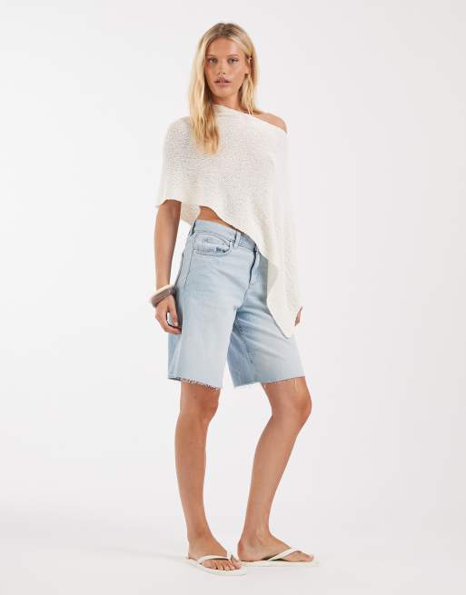 ASOS DESIGN - Mantella in maglia fiammata color crema, 2 di 4