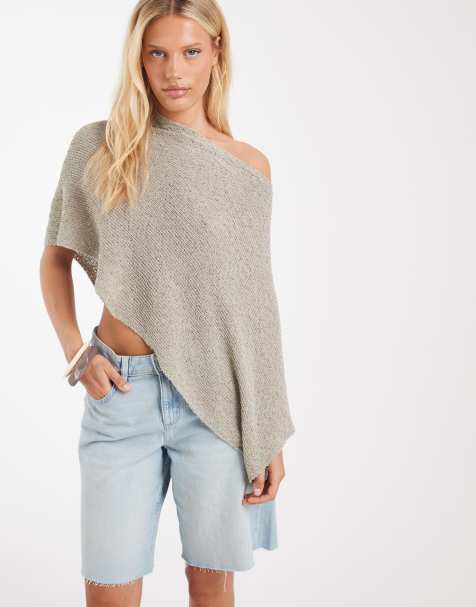 ASOS DESIGN - Mantella in maglia fiammata kaki - view 1