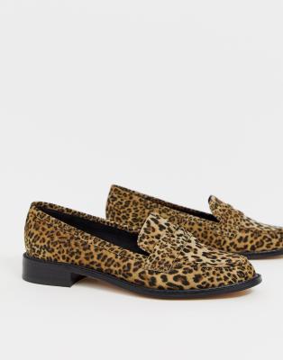 asos leopard print loafers