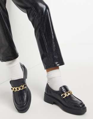 black croc loafers