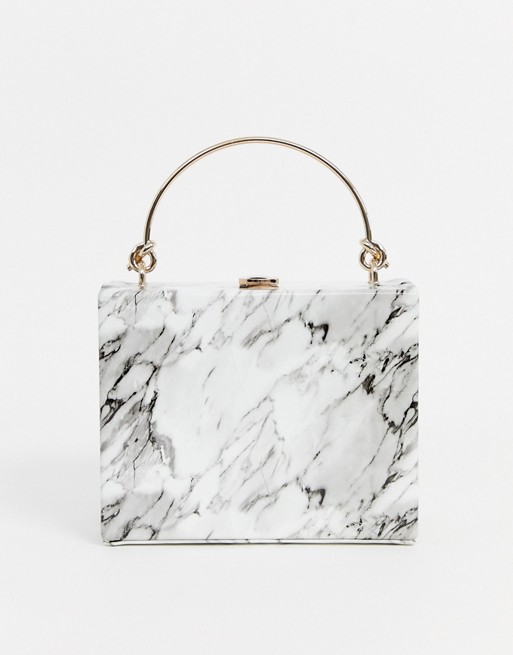 ASOS DESIGN marble box clutch bag