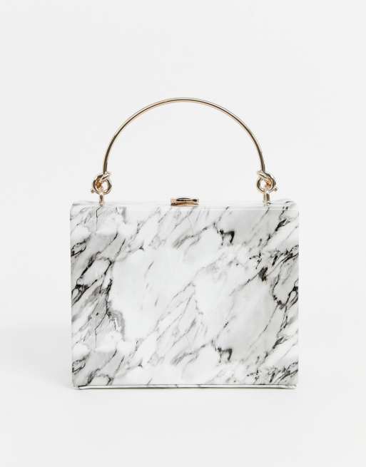 ASOS DESIGN box bag in silver