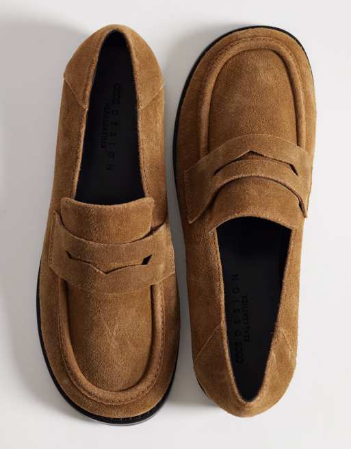 ASOS DESIGN - Marble - Premium - Gyldenbrune loafers i ruskind med rund tå, 2 af 4