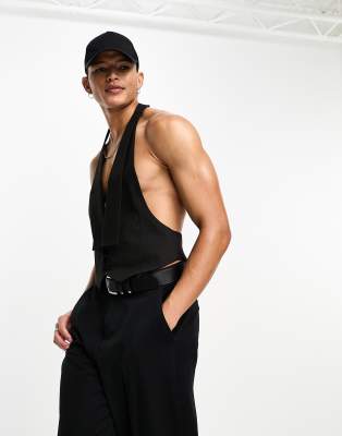 ASOS DESIGN - Marcel - Skinny gilet in grijs