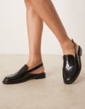 [ASOS DESIGN] ASOS DESIGN Marcella slingback loafers in black 36 Black box