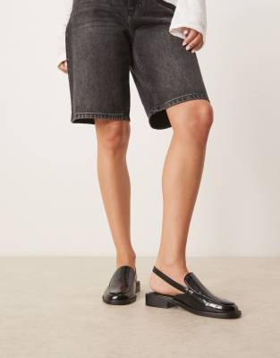 Asos Design Marcella Slingback Loafers In Black