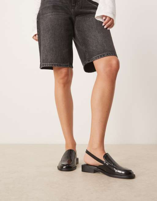 ASOS DESIGN Marcella slingback loafers in black
