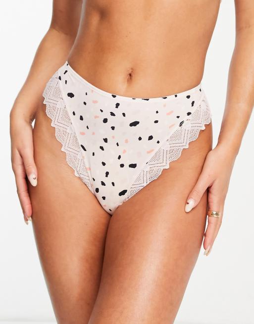 ASOS DESIGN – Marge Ditsy – Kolorowe figi brazylijskie ze wzorem w kropki, 3 z 4