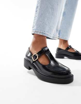 ASOS DESIGN - Margo - Flache Mary-Jane-Schuhe in Schwarz