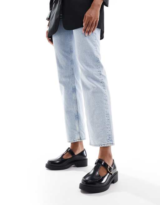 ASOS DESIGN Margo mary jane flat shoes in black, 2 of 4