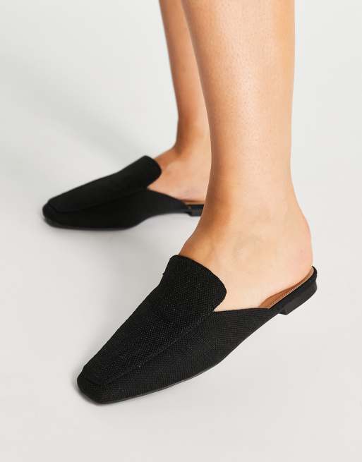 ASOS DESIGN - Maria - Muiltjes met vierkant neus in zwart