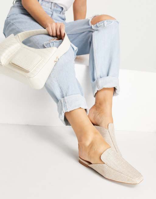 ASOS DESIGN – Maria – Naturfärgade mules med fyrkantig tå, 4 av 4